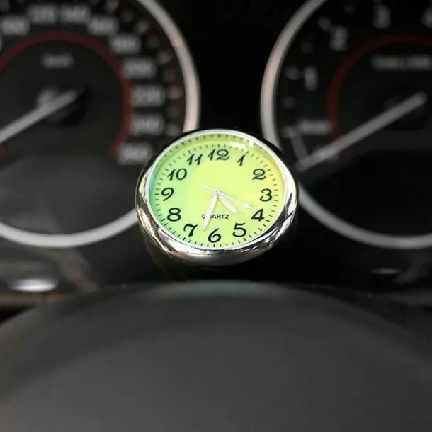 1pc Car Luminous Clock Thermometer Hygrometer Car Decoration Luminous Clock Car Quartz Watch Multi-function Car Interior Decoration