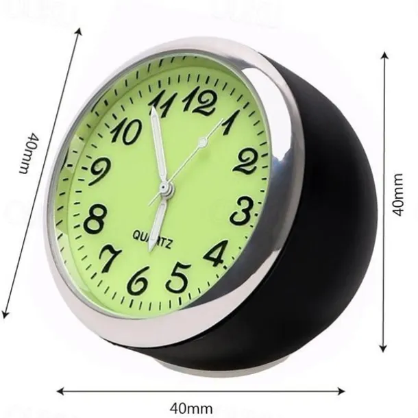 1pc Car Luminous Clock Thermometer Hygrometer Car Decoration Luminous Clock Car Quartz Watch Multi-function Car Interior Decoration