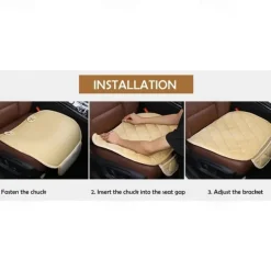 1Pc Car Seat Cushion Non-Slip Rubber Bottom Car Seat Covers With Storage Pockets Comfort Memory Foam Driver Seat Cushion Car Seat Pad Universal