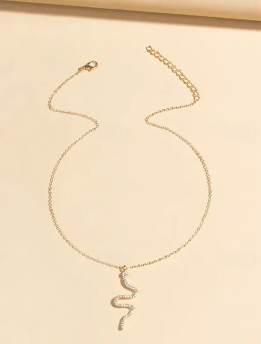 1PC Chain Necklace Long Necklace For Women's Daily Alloy Snake Snake