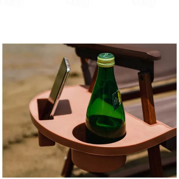 1pc Cup Holder Tray, Gravity Chair Side Tray for Beach Chair, Clip-On Chair, Easy-Slide Zero Gravity Chair