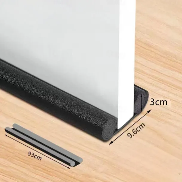 1pc Door Draft Stopper 36.6 Inch Under Door Draft Noise Blocker Black Gap Stoppers Entry Door Draft Guard For Bottom Of Doors Adjustable Twin Door Draft