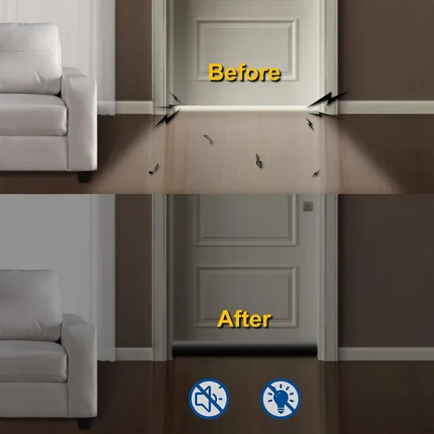 1pc Door Draft Stopper 36.6 Inch Under Door Draft Noise Blocker Black Gap Stoppers Entry Door Draft Guard For Bottom Of Doors Adjustable Twin Door Draft