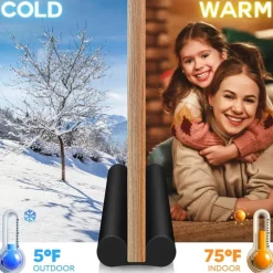 1pc Door Draft Stopper 36.6 Inch Under Door Draft Noise Blocker Black Gap Stoppers Entry Door Draft Guard For Bottom Of Doors Adjustable Twin Door Draft