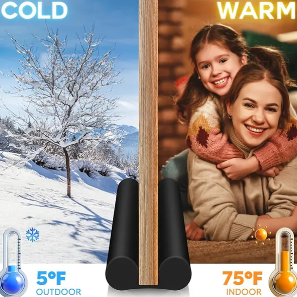 1pc Door Draft Stopper 36.6 Inch Under Door Draft Noise Blocker Black Gap Stoppers Entry Door Draft Guard For Bottom Of Doors Adjustable Twin Door Draft