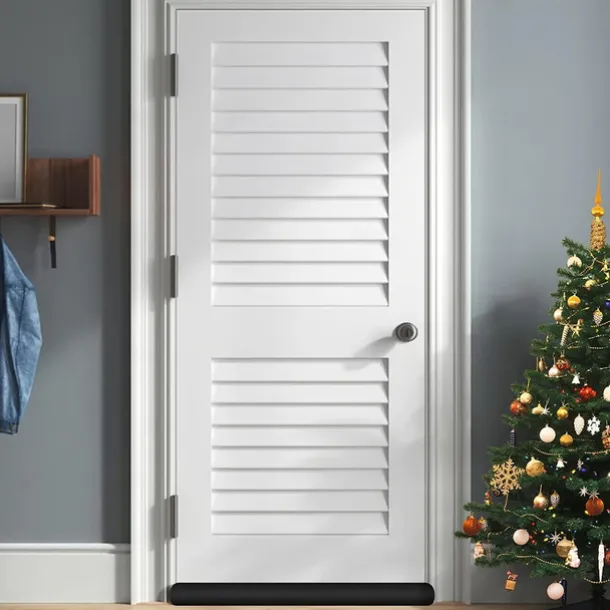 1pc Door Draft Stopper 36.6 Inch Under Door Draft Noise Blocker Black Gap Stoppers Entry Door Draft Guard For Bottom Of Doors Adjustable Twin Door Draft