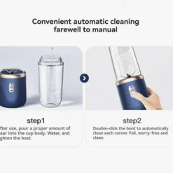 1pc Dual Cup Electric Juicer Portable Rechargeable Juice Blender Cup Multi-Function Fruit & Vegetable Juice Maker Cup For Home Kitchen Car Charging Power Bank & Laptop Charging Outdoor Picnic