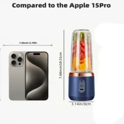 1pc Dual Cup Electric Juicer Portable Rechargeable Juice Blender Cup Multi-Function Fruit & Vegetable Juice Maker Cup For Home Kitchen Car Charging Power Bank & Laptop Charging Outdoor Picnic