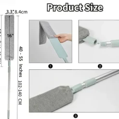 1pc Dust Cleaner, Microfiber Duster, Retractable Gap Dust Cleaning Artifact, Long Handle Microfiber Brush