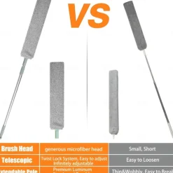 1pc Dust Cleaner, Microfiber Duster, Retractable Gap Dust Cleaning Artifact, Long Handle Microfiber Brush