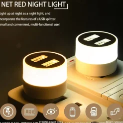 1pc Energy-Saving Mini USB Plug Lamp - LED Night Light for Laptop, Desktop, Notebook, and Power Bank - Eye-Protection and 5V/1A Compatible