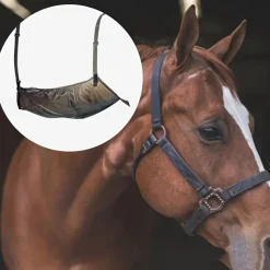 1pc EquiStar Horse Fly Mask with Breathable Mesh - Scratch-Resistant Equine Abdominal Netting for Insect Protection - Comfortable Blended Material Horse Fly Guard for Outdoor Use