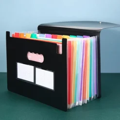 1pc Expanding File Folder 13/25 Pockets Accordian File Organizer Portable Expandable Plastic Filing Box Accordion Bill/Paper/Document/Receipt Organizer Folders (A4/Letter Size), Back to School Gift