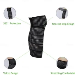 1pc Extra Long Elastic Knee Wrap Compression Bandage Brace Support for Legs Plantar Fasciitis Stabilising Ligaments Joint Pain Squat Basketball Running Tennis Soccer Football Volleyball