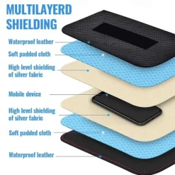 1pc Faraday Bag For Phones Car Keys RFID Signal Blocking Bag Carbon Fiber Case Privacy Protection Key Fob, Anti-Tracking Anti-Hacking Case BlockerYou can clic