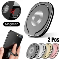 2PC Fashion Finger Phone Holder Ring 360 Rotating Phone Finger Grip Support Luxury Phone Holder Stand