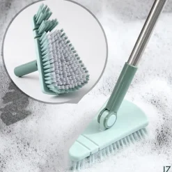 1pc Floor Scrub Brush Shower Scrubber Cleaning Bath Tub And Tile Scrubber Brush Long Handle Detachable Stiff Bristles For Cleaning Shower Bathroom Kitchen Balcony Wall 37.4” Length