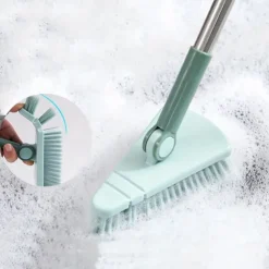 1pc Floor Scrub Brush Shower Scrubber Cleaning Bath Tub And Tile Scrubber Brush Long Handle Detachable Stiff Bristles For Cleaning Shower Bathroom Kitchen Balcony Wall 37.4” Length