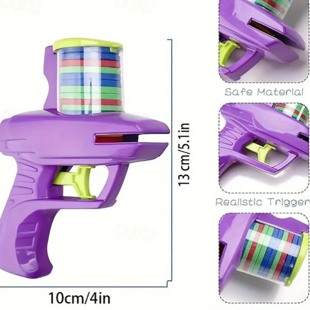 2pc Fun Foam Disc Blaster - Handheld Shooter with Soft Foam Discs for Indoor and Outdoor Play - Perfect Birthday Gift or School Class Prize for Boys and Girls