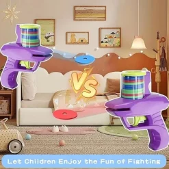 2pc Fun Foam Disc Blaster - Handheld Shooter with Soft Foam Discs for Indoor and Outdoor Play - Perfect Birthday Gift or School Class Prize for Boys and Girls