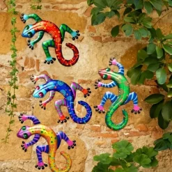 1pc Gecko Metal Wall Art Decor 3D Gecko Hanging Metal Wall Art Hanging Wall Decor For Indoor Outdoor Home Office Bathroom Kitchen Bedroom Living Room Garden 14x21.8cm/5.5''x8.6''