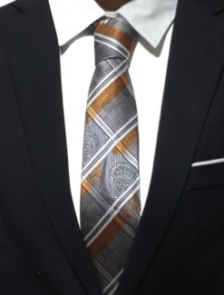 1Pc Gray Man Necktie Width Bridegroom Groomsman Tie 8cm Business Manager Tie