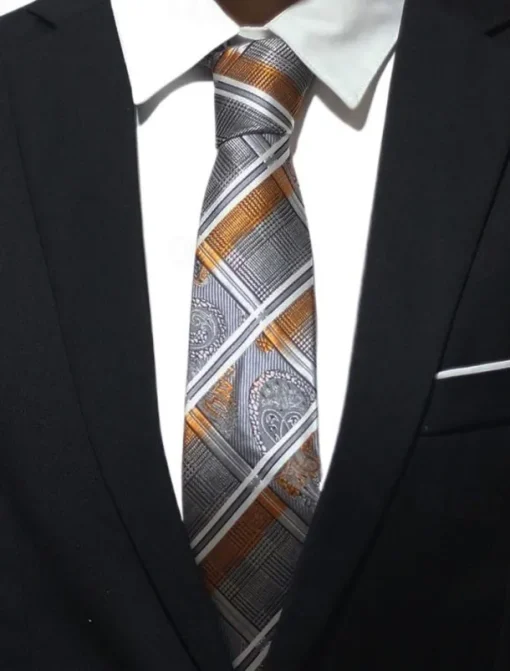 1Pc Gray Man Necktie Width Bridegroom Groomsman Tie 8cm Business Manager Tie