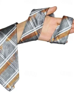 1Pc Gray Man Necktie Width Bridegroom Groomsman Tie 8cm Business Manager Tie