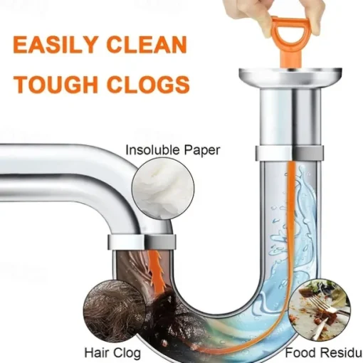 1pc Hair Drain Clog Remover, Sewer Hair Catcher, Pipe Dredging Tool, Drain Hair Remover Tool For Sewer, Kitchen Sink, Bathroom Tub
