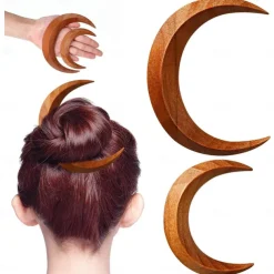 1PC Halloween Jewelry Cross border Hot Sale Moon Hairpin Crescent Hairpin Hairpin Hairpin Hairpin Hairpin Hairpin Wholesale Wood Foreign Trade Hot Sale