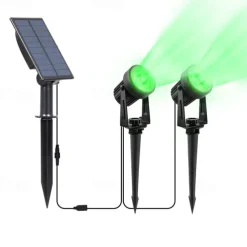 1pc 2-Head Outdoor Solar Waterproof Spotlight for Courtyard, Garden, Pond, Tree, Pathway and Lawn Lighting