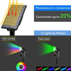 1pc 2-Head Outdoor Solar Waterproof Spotlight for Courtyard, Garden, Pond, Tree, Pathway and Lawn Lighting