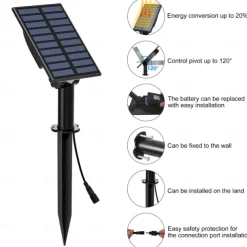 1pc 2-Head Outdoor Solar Waterproof Spotlight for Courtyard, Garden, Pond, Tree, Pathway and Lawn Lighting