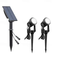 1pc 2-Head Outdoor Solar Waterproof Spotlight for Courtyard, Garden, Pond, Tree, Pathway and Lawn Lighting