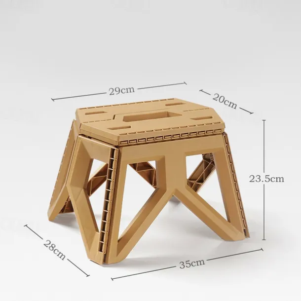 1Pc Heavy Duty Folding Stool Collapsible Stool Thick Plastic, Portable & Easy Carry for Camping & Outdoor Use
