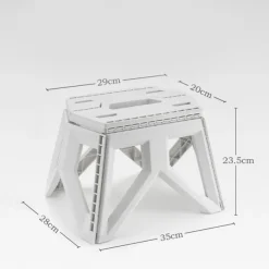 1Pc Heavy Duty Folding Stool Collapsible Stool Thick Plastic, Portable & Easy Carry for Camping & Outdoor Use