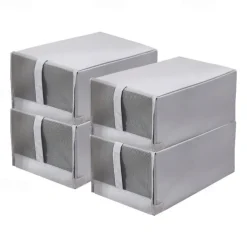 1Pc Household Stacked Shoe Storage Box Foldable Dustproof Storage Shoe Cabinet Multifunctional Folding Fabric Storage Shoe Box