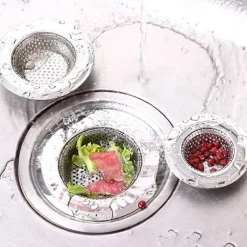 1PC Household Stainless Steel Kitchen Sink Strainer Drain Metal Bath Waste Screen Tool