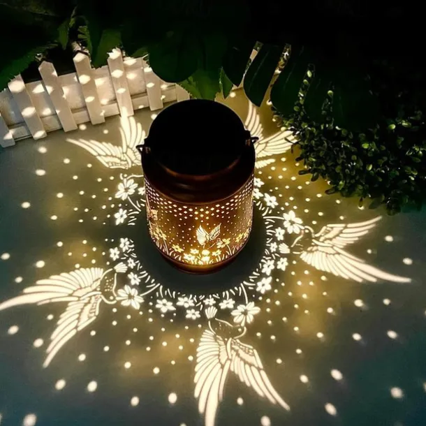 1pc Hummingbird Solar Lantern Lights, Outdoor Hanging Metal Decor Lanterns-Waterproof LED Decorative Light for Garden Patio Yard Lawn Backyard Front Porch As Gifts for Mom Grandma Women