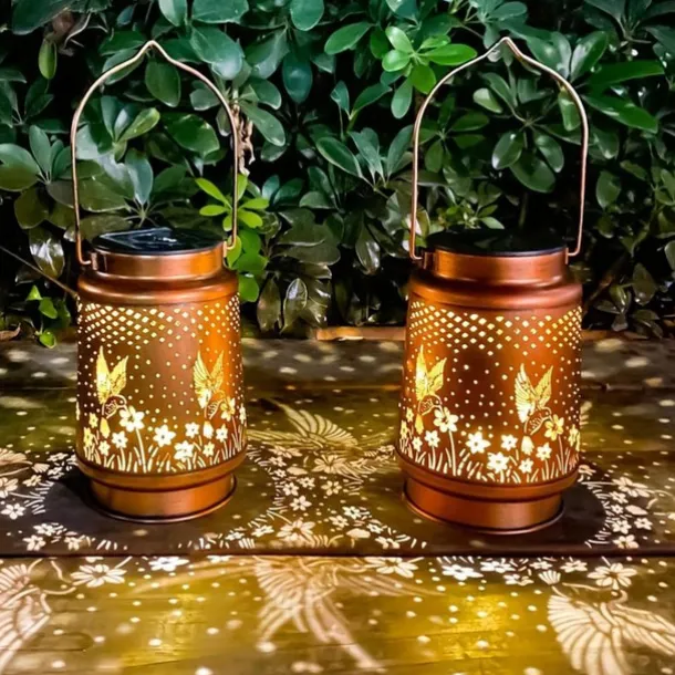 1pc Hummingbird Solar Lantern Lights, Outdoor Hanging Metal Decor Lanterns-Waterproof LED Decorative Light for Garden Patio Yard Lawn Backyard Front Porch As Gifts for Mom Grandma Women