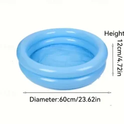1pc Inflatable Swimming Pool 23.6inch Double-Layer Round Air Floating Tray Indoor Fishing Pond PVC Material Unisex No Power Required Perfect for Pool Party Christmas Gift - Blue