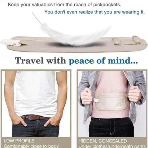 1PC Invisible Travel Waist Packs Waist Pouch for Passport Money Belt Bag Hidden Security Wallet Casual Bag For Men Women