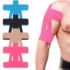 1PC Kinesiology Tape for Shoulder Pain Relief Pre Cut Sports Waterproof Breathable Enhance Elastic Kinesiology Athletic Tape for Shoulder Support and Muscle Marathon Sports