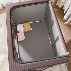 1pc Large Capacity Clothes Storage Box, Dustproof Clothing Quilt Organizer, Foldable Container For Dorm, Home