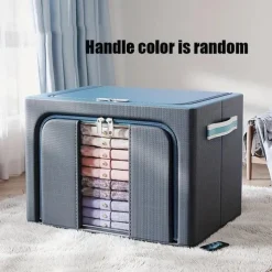 1pc Large Capacity Clothes Storage Box, Dustproof Clothing Quilt Organizer, Foldable Container For Dorm, Home