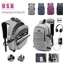1pc Large Capacity Laptop Storage Backpack Schoolbag For Outdoor Camping Travel Anti-theft Waterproof Sports Bag With USB Charging Port Father's Day Gift Birthday Gift