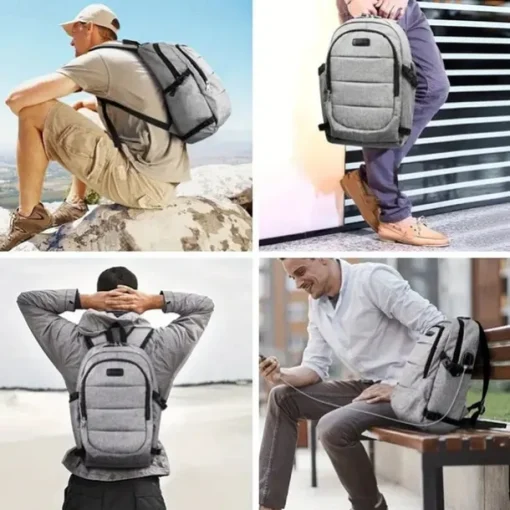 1pc Large Capacity Laptop Storage Backpack Schoolbag For Outdoor Camping Travel Anti-theft Waterproof Sports Bag With USB Charging Port Father's Day Gift Birthday Gift