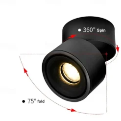 1PC LED Ceiling Spotlight 360 Adjustable Downlight Surface Mounted 12W 10W 7W Warm White Cold White 85-265V