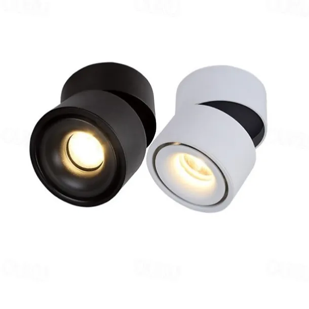 1PC LED Ceiling Spotlight 360 Adjustable Downlight Surface Mounted 12W 10W 7W Warm White Cold White 85-265V