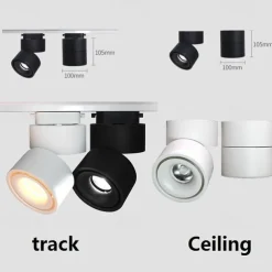 1PC LED Ceiling Spotlight 360 Adjustable Downlight Surface Mounted 12W 10W 7W Warm White Cold White 85-265V